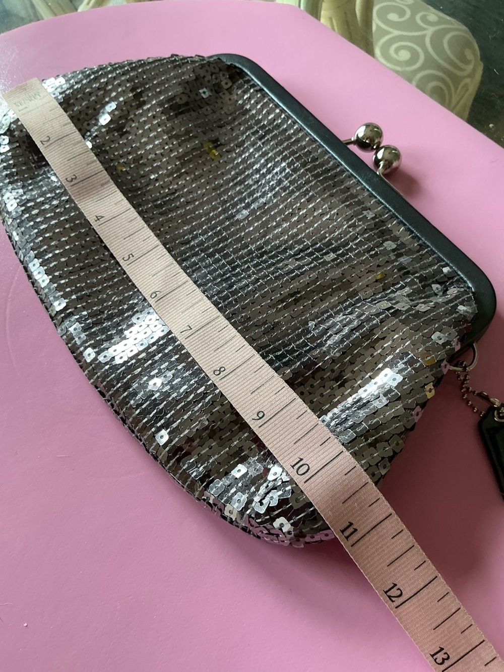 Coach Sequin Wristlet Clutch - Silver - Picture 5 of 6